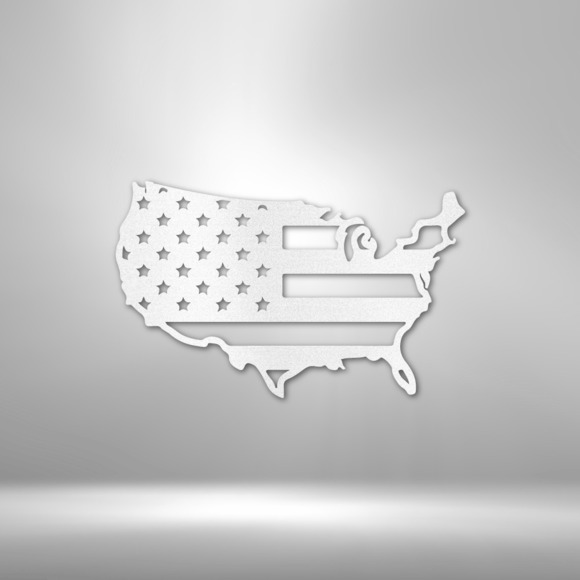 USA Flag Steel Sign Laser Cut Powder Coated Home & Office Metal Wall Decor Multi